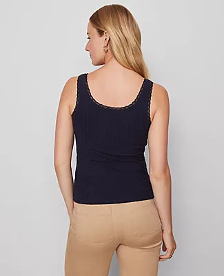 Ann Taylor Weekend Collection Lace Trim Tank Top sold by Ann Taylor product image thumbnail 2