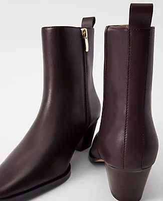 Ann Taylor Tapered Heel Leather Bootie sold by Ann Taylor product image thumbnail 2