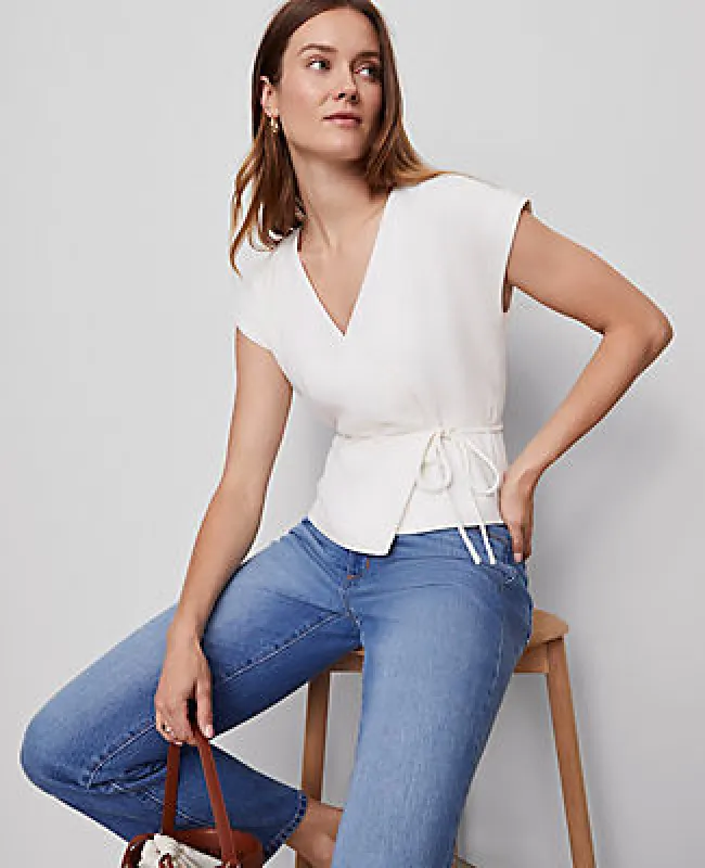 Ann Taylor Petite Wrap Tie Waist Blouse sold by Ann Taylor