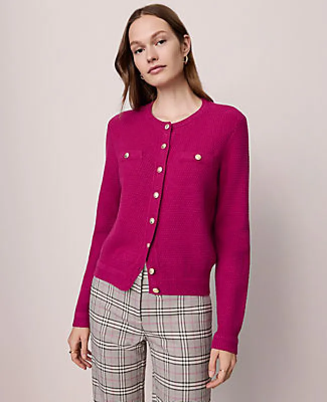 Ann Taylor Petite Textured Cardigan sold by Ann Taylor
