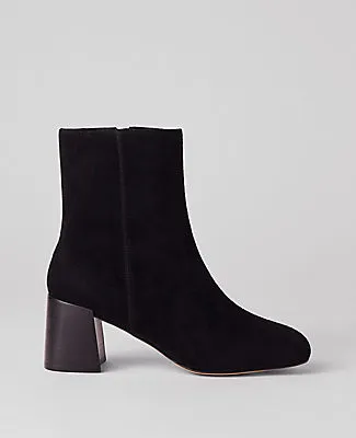 Ann Taylor Flare Heel Suede Bootie sold by Ann Taylor