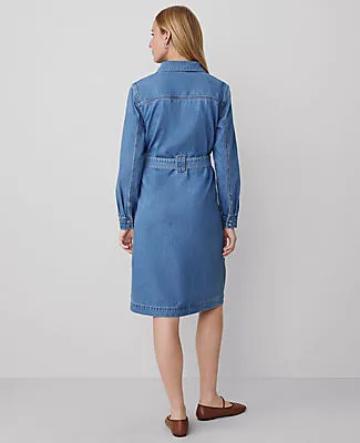 Ann Taylor Weekend Collection Denim Collared Column Midi Dress sold by Ann Taylor product image thumbnail 2