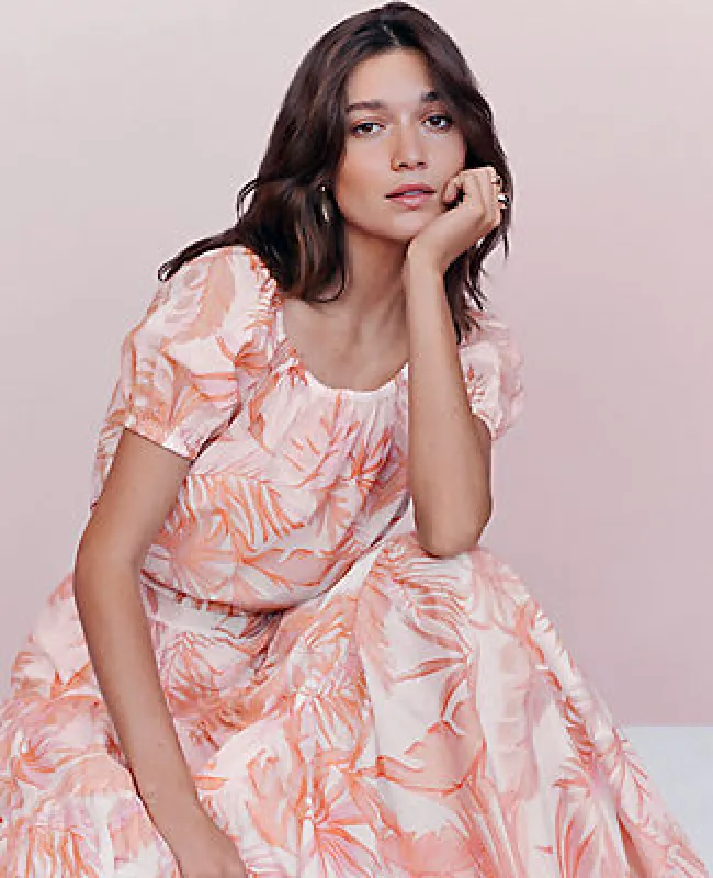 Ann Taylor Floral Bubble Hem Top sold by Ann Taylor