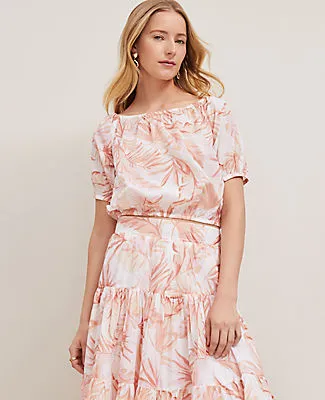 Ann Taylor Floral Bubble Hem Top sold by Ann Taylor product image thumbnail 2