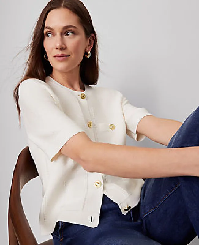 Ann Taylor Textured Stitch Cardigan sold by Ann Taylor