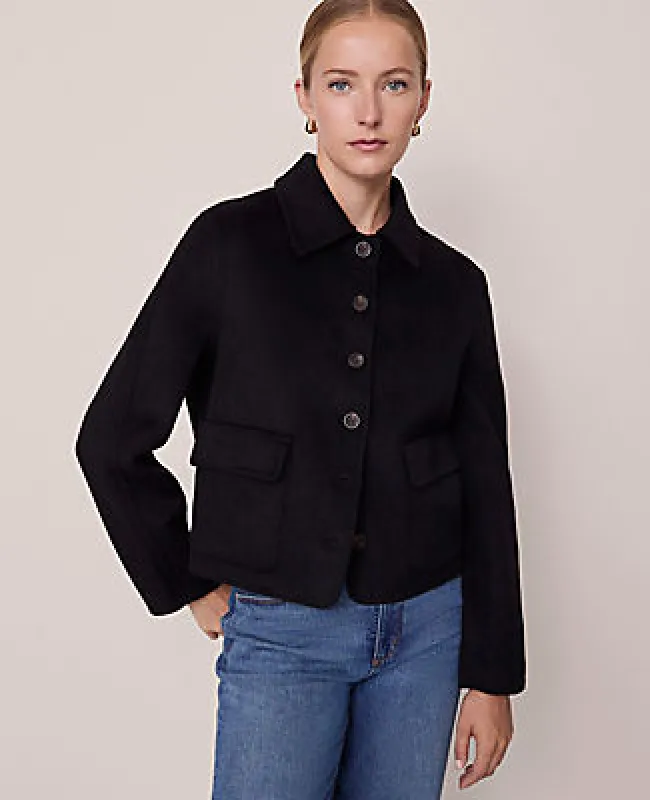 Ann Taylor Petite Collared Button Front Jacket sold by Ann Taylor