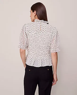 Ann Taylor Dotted Smocked Top sold by Ann Taylor product image thumbnail 2