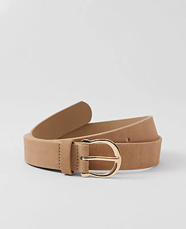 Ann Taylor Round Buckle Suede Belt sold by Ann Taylor