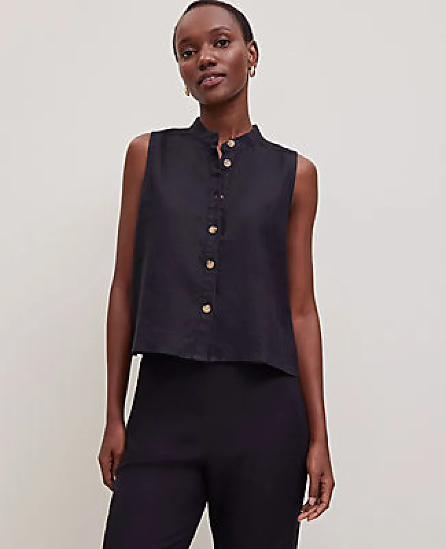 Ann Taylor Linen Sleeveless Shirt sold by Ann Taylor