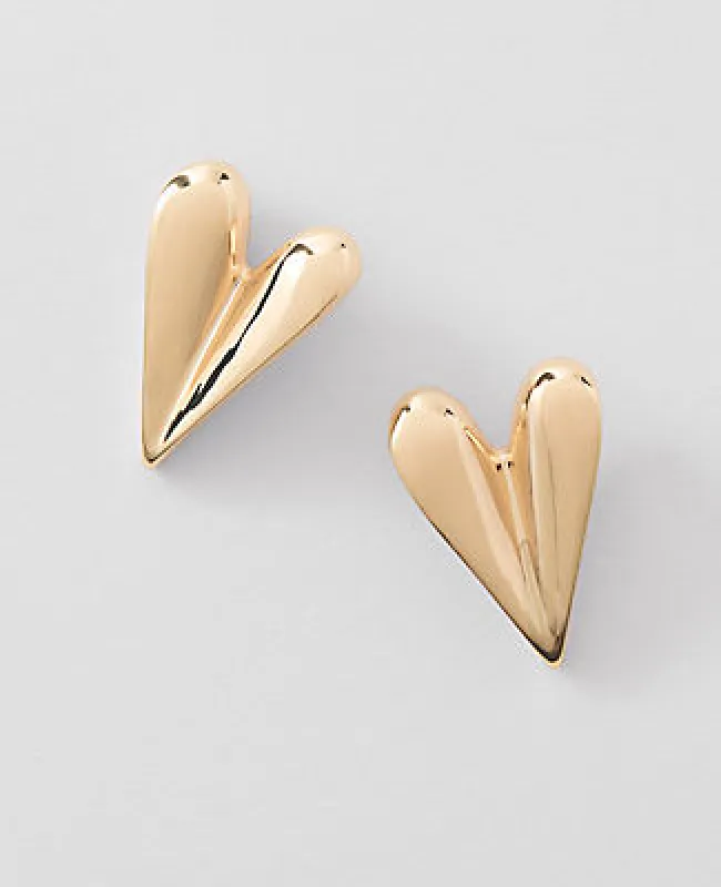 Ann Taylor Metal Heart Earrings sold by Ann Taylor