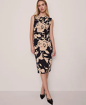 Ann Taylor Floral Twist Neck Midi Sheath Dress sold by Ann Taylor