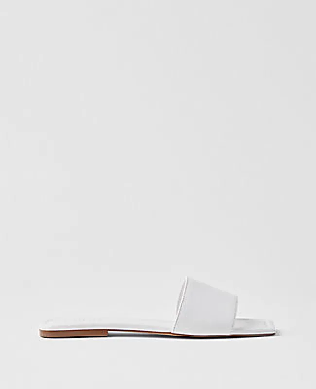 Ann Taylor Leather Single Strap Slide Sandals sold by Ann Taylor