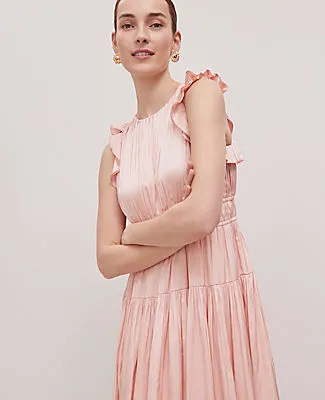 Ann Taylor Petite Petaled Ruffle Midi Dress sold by Ann Taylor product image thumbnail 3