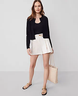 Ann Taylor The Petite Pleated Short in Sateen sold by Ann Taylor product image thumbnail 3