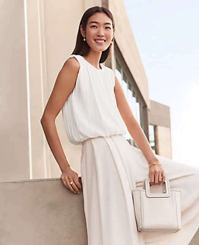 Ann Taylor Pleated Bubble Hem Top sold by Ann Taylor
