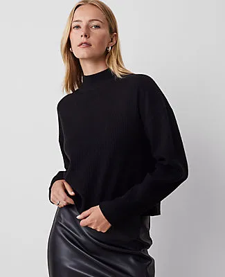 Ann Taylor Mock Neck Ribbed Sweater sold by Ann Taylor