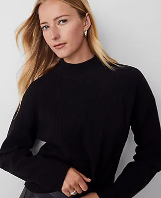 Ann Taylor Mock Neck Ribbed Sweater sold by Ann Taylor product image thumbnail 3
