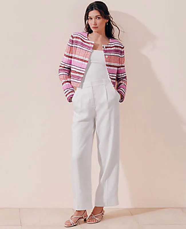 Ann Taylor The Petite Relaxed Ankle Pant in Linen Blend sold by Ann Taylor