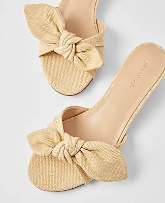 Ann Taylor Bow Straw Kitten Heel Sandals sold by Ann Taylor product image thumbnail 2