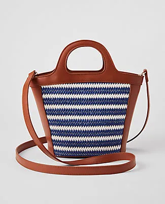 Ann Taylor Weekend Collection Striped Straw Shoulder Bag sold by Ann Taylor