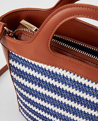 Ann Taylor Weekend Collection Striped Straw Shoulder Bag sold by Ann Taylor product image thumbnail 2