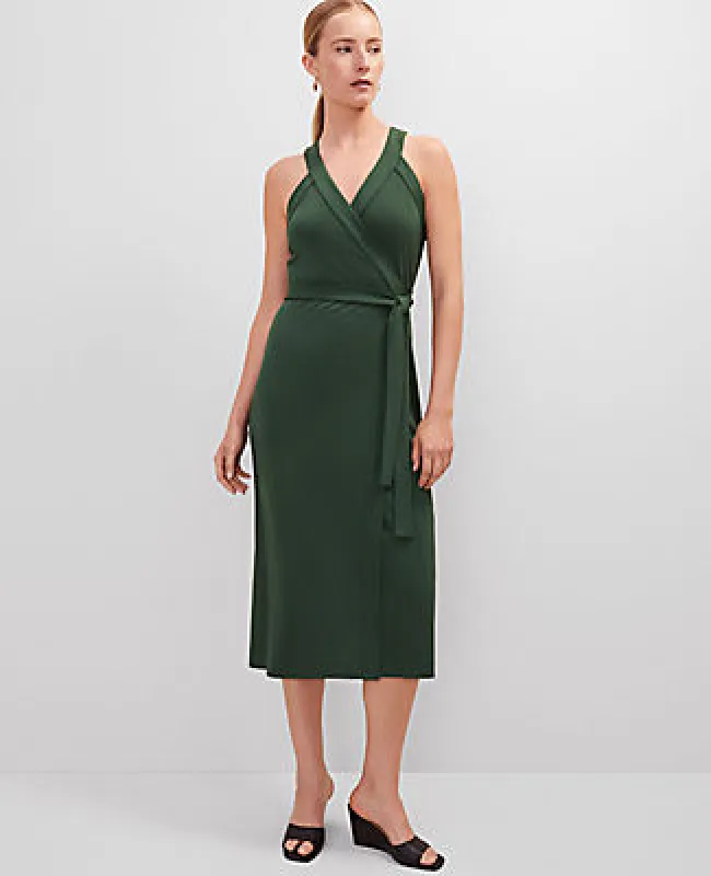 Ann Taylor Petite Halter Wrap Midi Dress sold by Ann Taylor