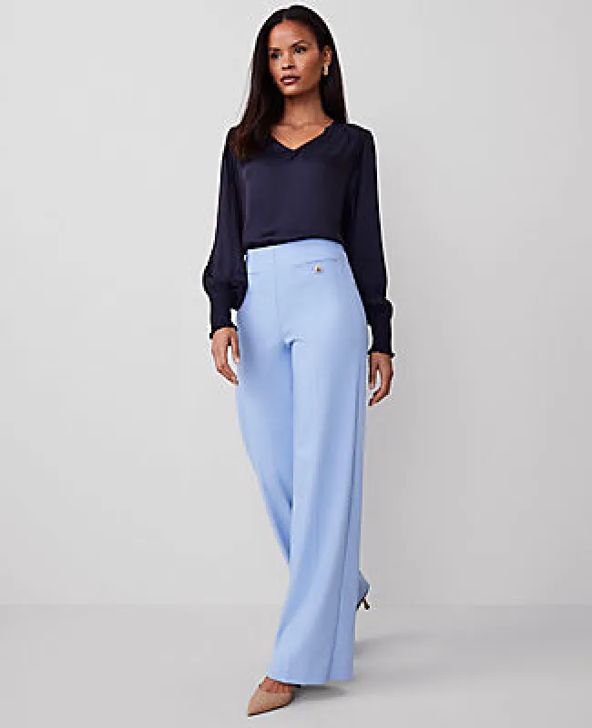 Ann Taylor The Button Trim Sailor Wide-Leg Pant sold by Ann Taylor