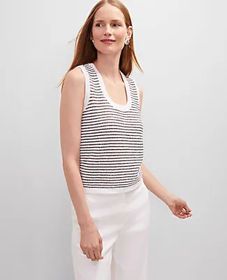 Ann Taylor Petite Metallic Striped Sweater Shell Top sold by Ann Taylor