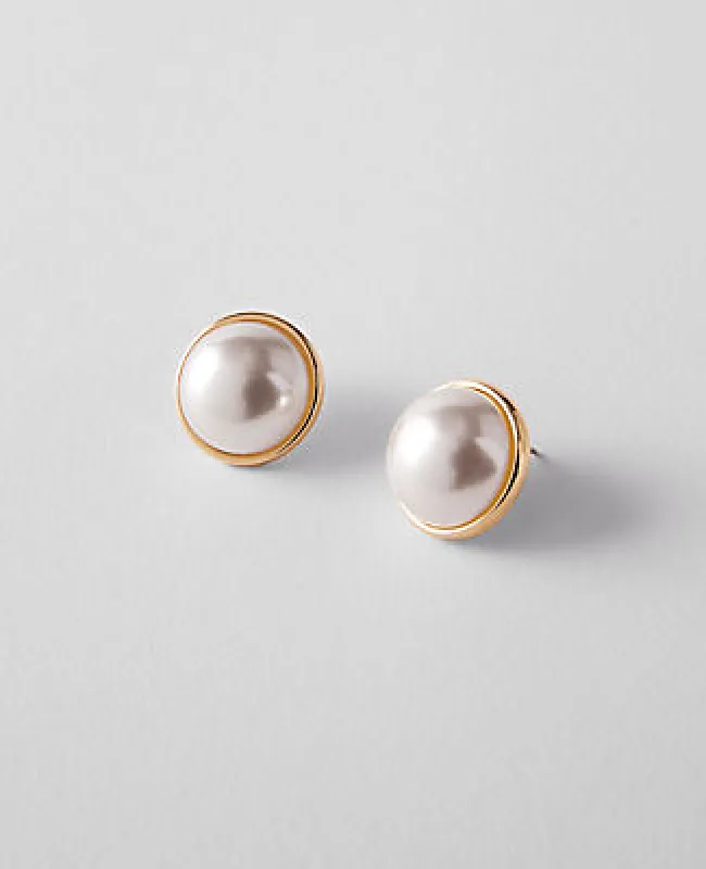 Ann Taylor Pearlized Circle Stud Earrings sold by Ann Taylor