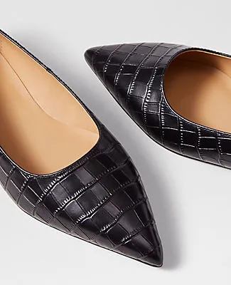Ann Taylor Weekend Collection Pointy Toe Croco Ballet Flats sold by Ann Taylor product image thumbnail 2