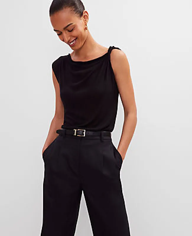 Ann Taylor Twisted Shoulder Shell Top sold by Ann Taylor