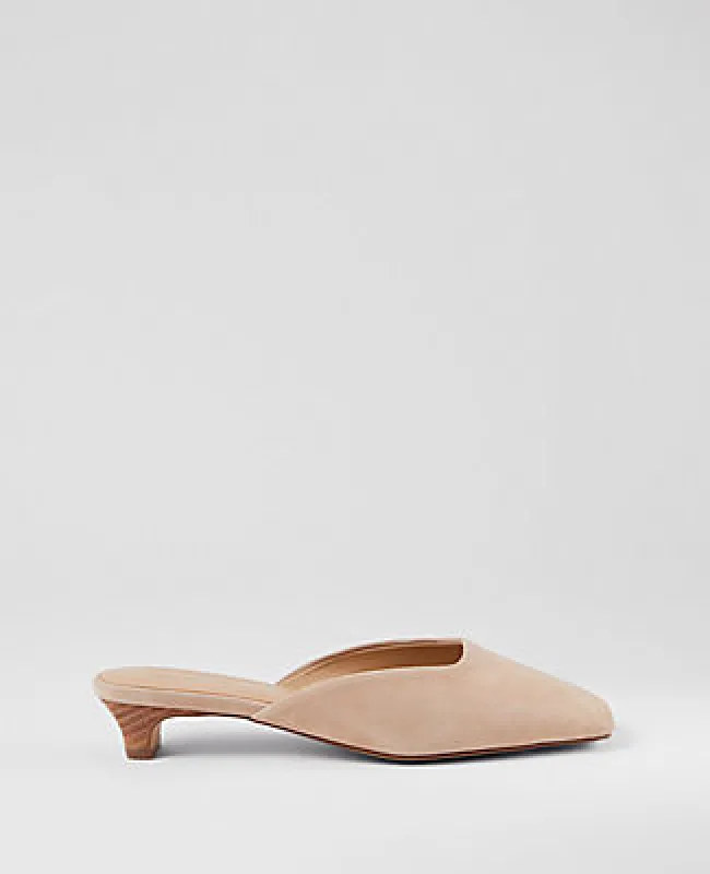 Ann Taylor Suede Kitten Heel Mule Pumps made by Ann Taylor