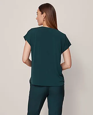 Ann Taylor Mixed Media Pleat Front Top sold by Ann Taylor product image thumbnail 2