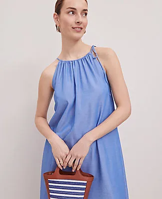 Ann Taylor Weekend Collection Chambray Halter Maxi Dress sold by Ann Taylor product image thumbnail 3