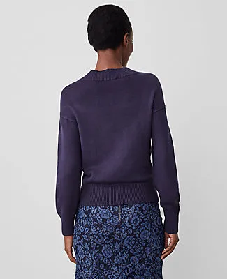 Ann Taylor Petite Button Envelope Neck Sweater sold by Ann Taylor product image thumbnail 3