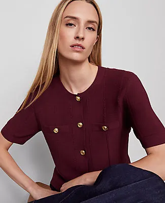 Ann Taylor Textured Stitch Cardigan sold by Ann Taylor