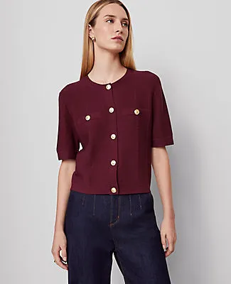 Ann Taylor Textured Stitch Cardigan sold by Ann Taylor product image thumbnail 3