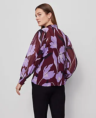 Ann Taylor Petite Floral V-Neck Popover Top sold by Ann Taylor product image thumbnail 2