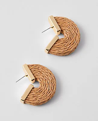 Ann Taylor Raffia Hoop Earrings sold by Ann Taylor
