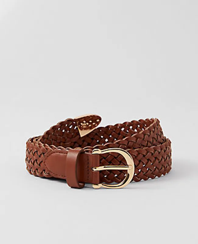 Ann Taylor Round Buckle Braided Belt sold by Ann Taylor