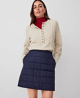 Ann Taylor Petite Weekend Collection Quilted A-Line Skirt sold by Ann Taylor product image thumbnail 3