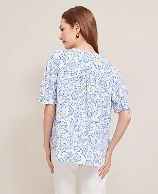 Ann Taylor Paisley Floral Half Sleeve Popover Top sold by Ann Taylor product image thumbnail 2