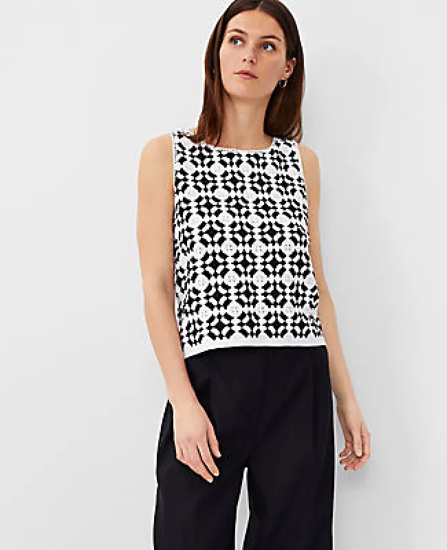 Ann Taylor Petite Crochet Sweater Shell Top sold by Ann Taylor