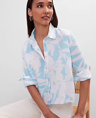 Ann Taylor Cropped Linen Shirt sold by Ann Taylor product image thumbnail 3