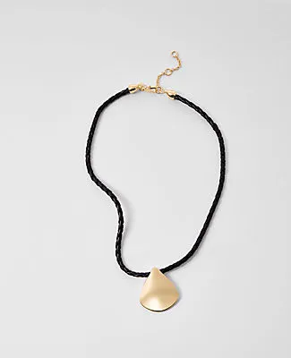 Ann Taylor Braided Rope Metal Pendant Necklace sold by Ann Taylor