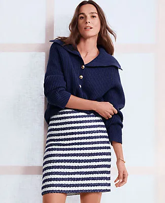 Ann Taylor Petite Ribbed Button Sweater sold by Ann Taylor