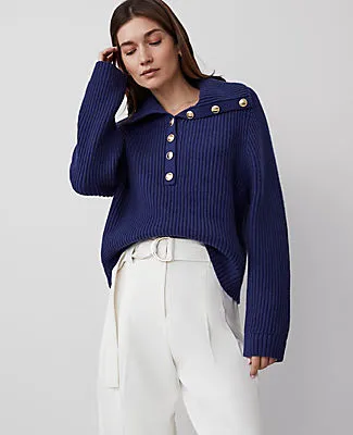 Ann Taylor Petite Ribbed Button Sweater sold by Ann Taylor product image thumbnail 2