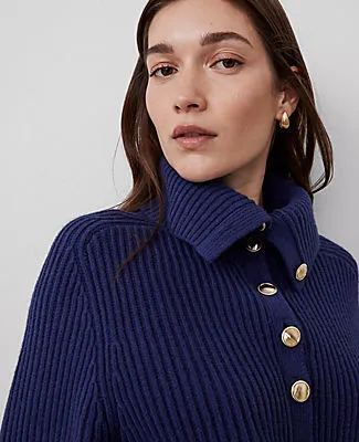 Ann Taylor Petite Ribbed Button Sweater sold by Ann Taylor product image thumbnail 4