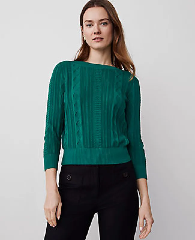 Ann Taylor Mixed Stitch Sweater sold by Ann Taylor