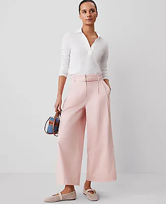 Ann Taylor Weekend Collection Belted Wide-Leg Ankle Pant sold by Ann Taylor